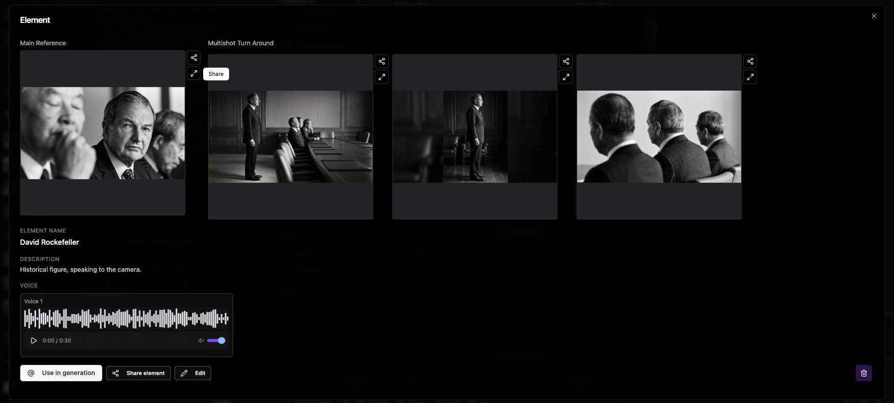 Element creation preview