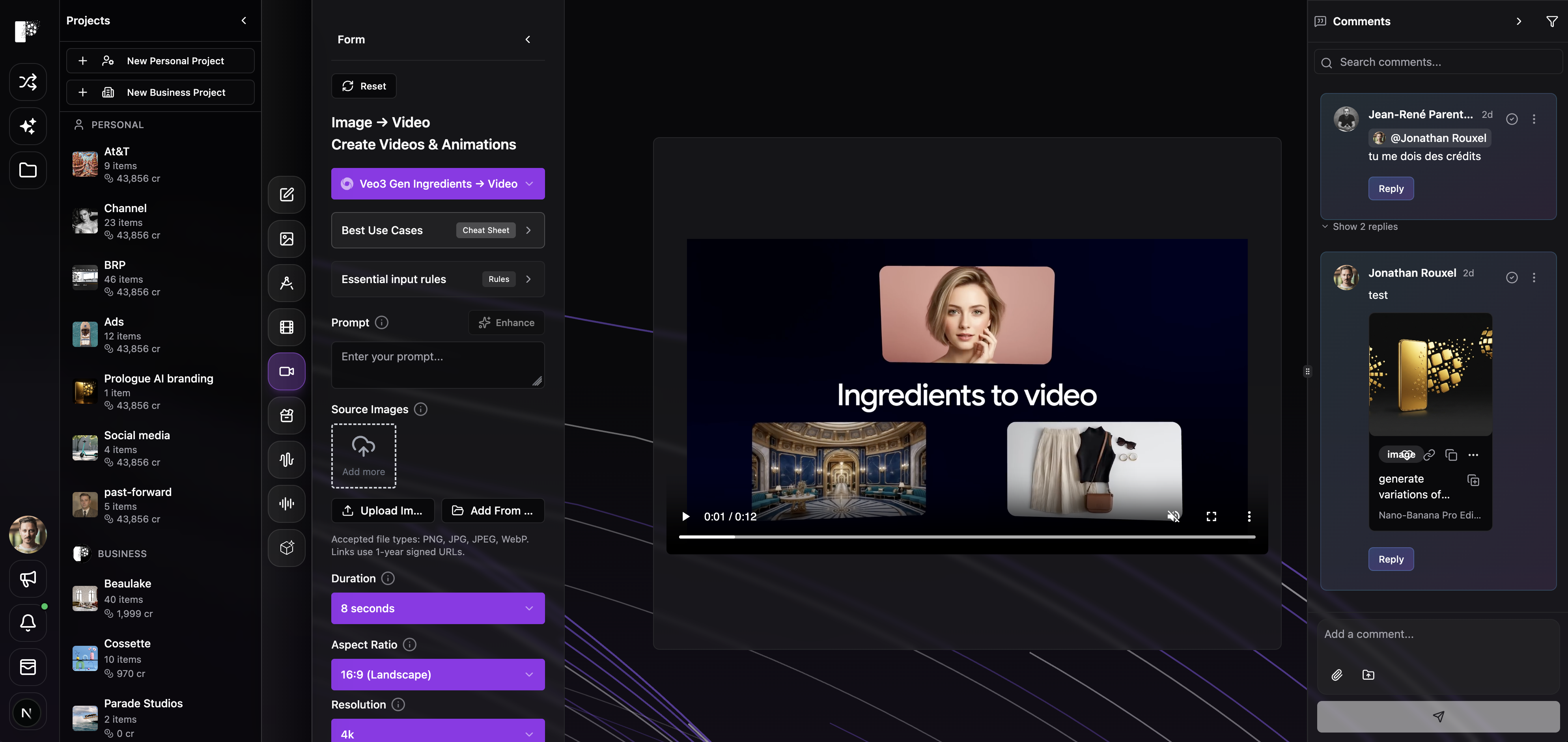 Project comments & library links preview