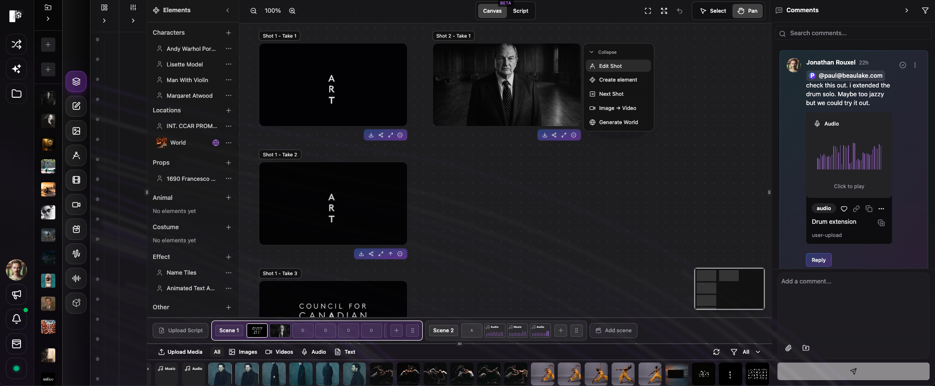 Canvas: scene detection & quick-action edits preview