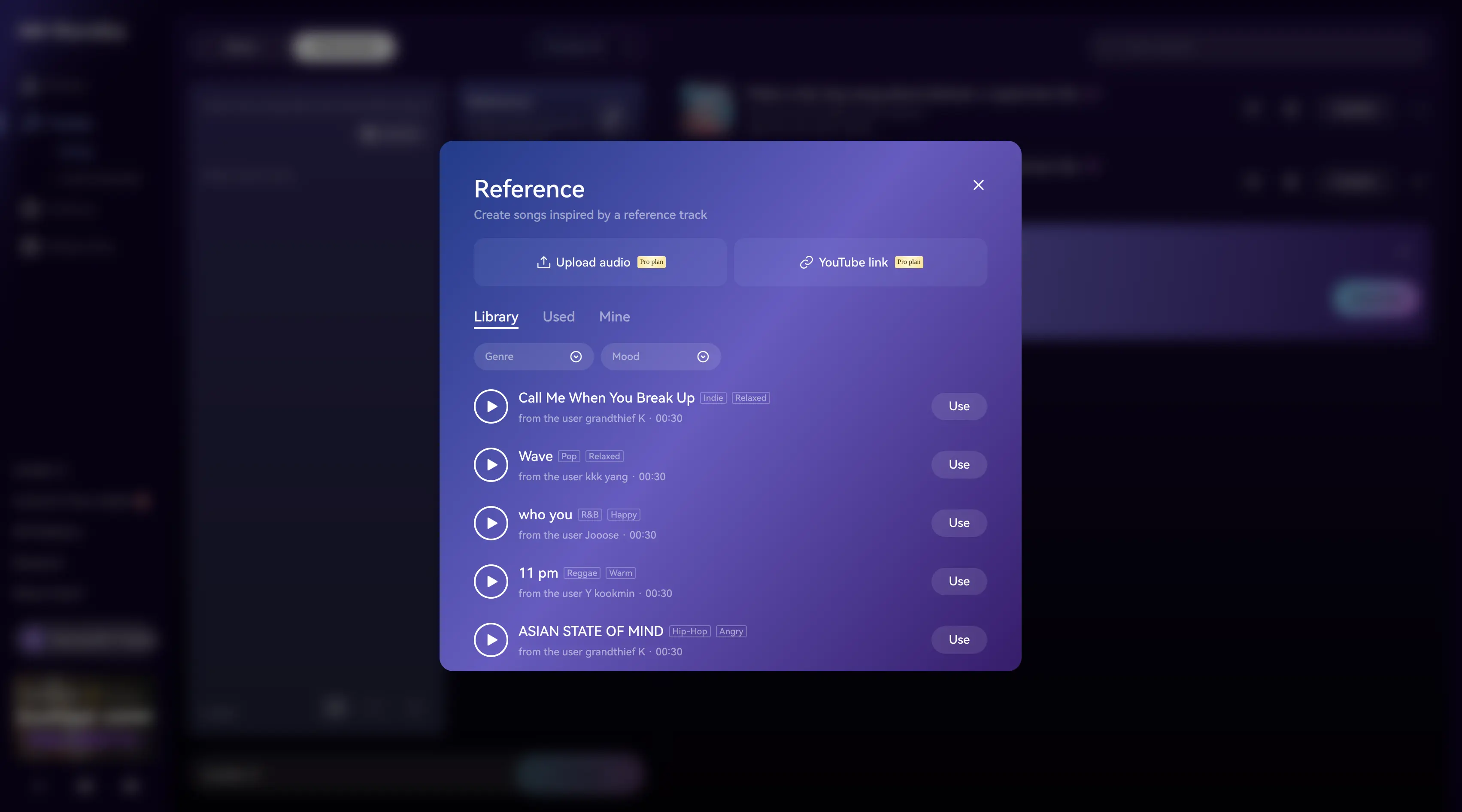 Inspired by a track — or remix one preview